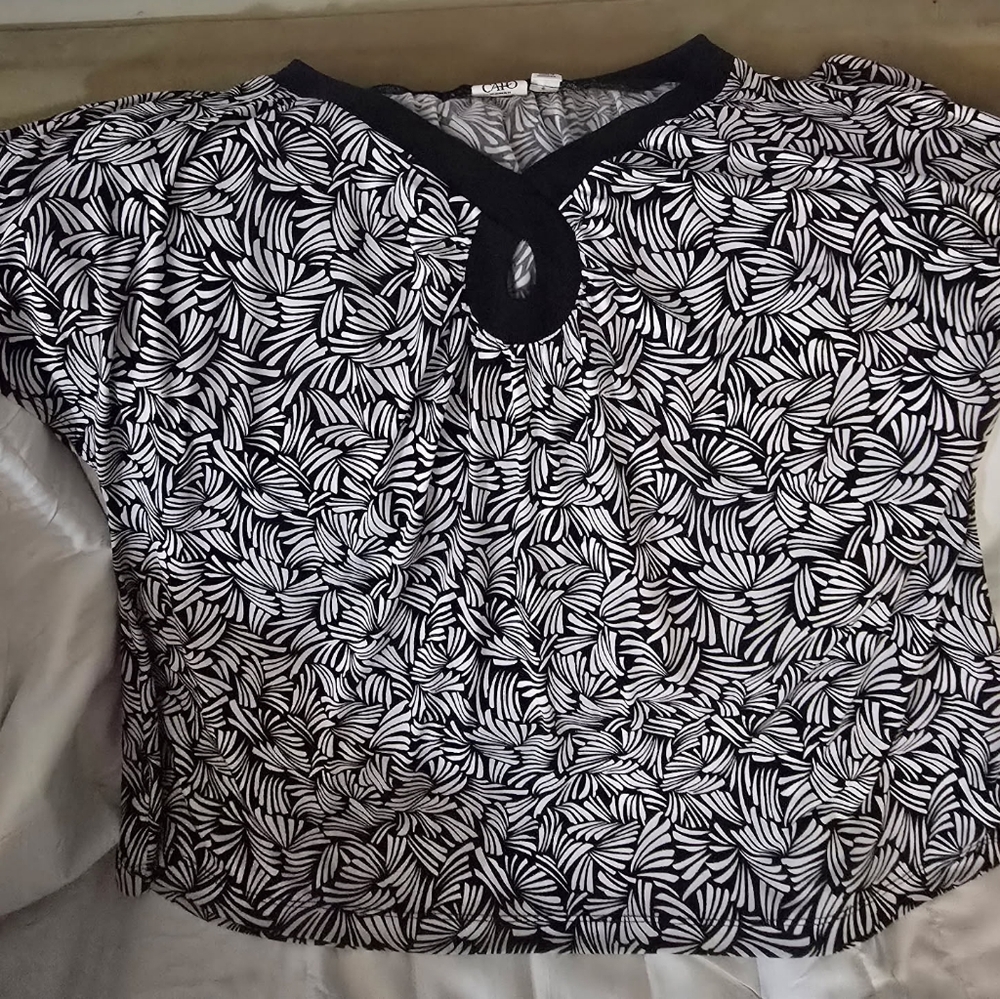 Cato Black and White Zebra Print Blouse